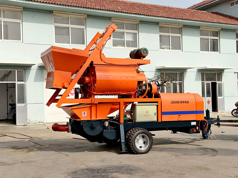 mobile concrete mixer and pump