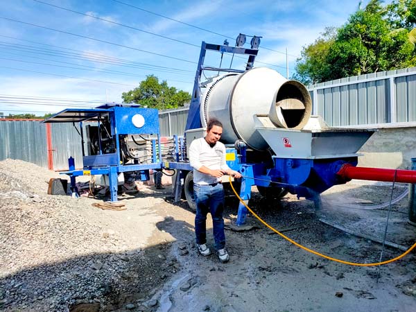 Diesel Mixer Pump At the Construction Site