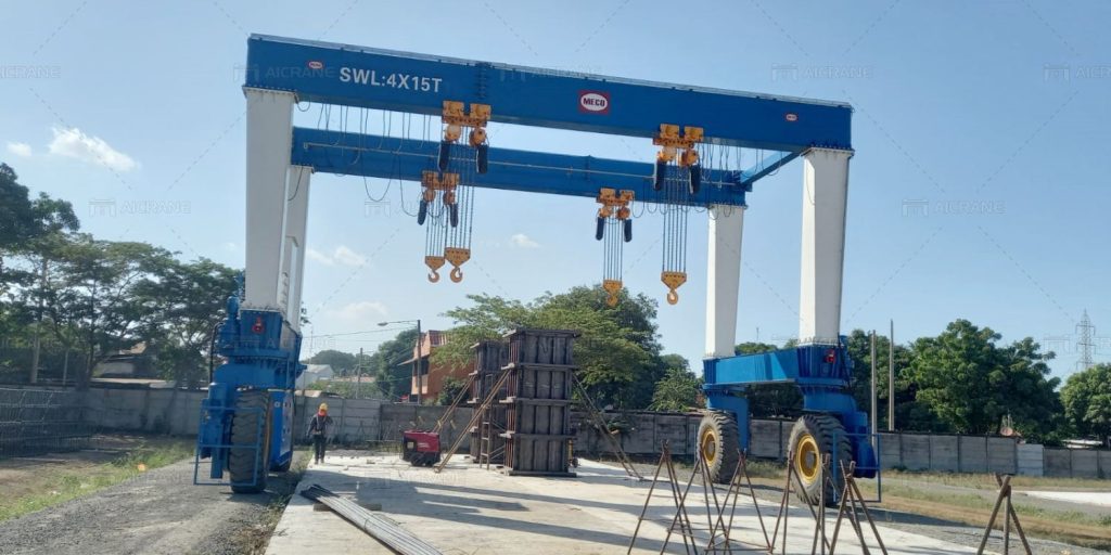 rubber tyre gantry crane installed in Nicaragua