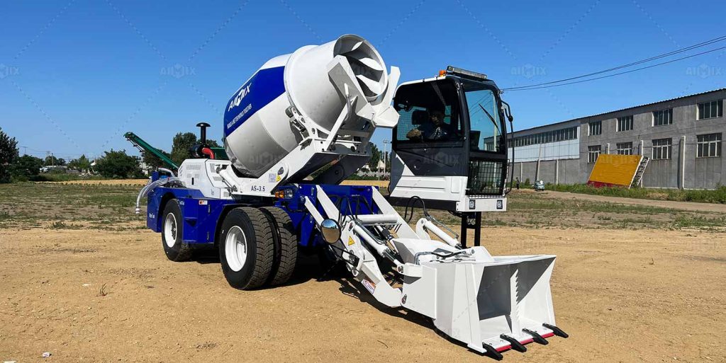 self loading concrete mixer