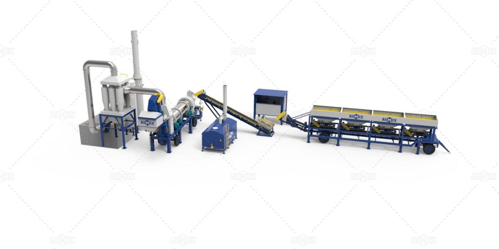 mobile continuous type drum asphalt mixer plant